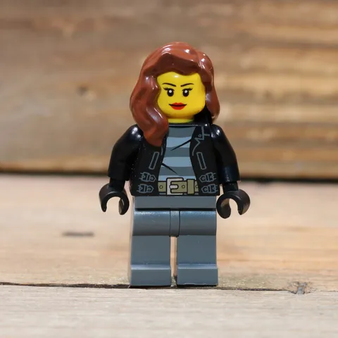 LEGO City Female Bandit Crook Minifigure Leather Jacket Thief cty0451 Cracked