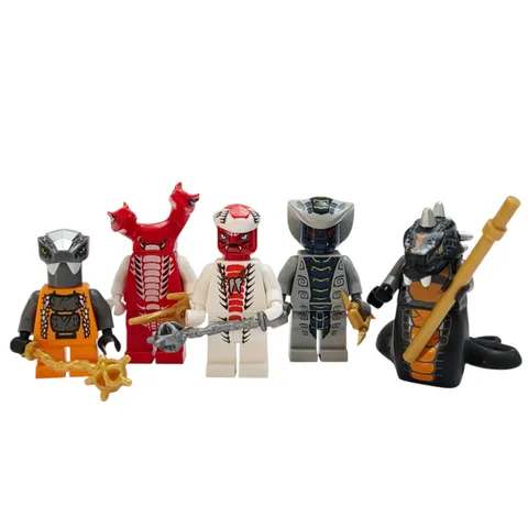 Lego Ninjago Rise of the Snakes Minifigure Lot 5 Snake Figures w/ Accessories