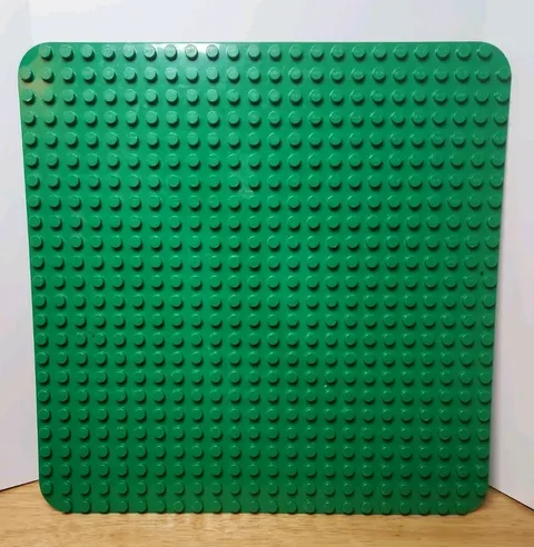LEGO Duplo Baseplate 24 x 24 studs - 15"x15" Rounded Corners for Safety - GREEN