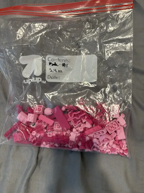 LEGO Pink Plastic Bricks & Pieces Bulk Lot Parts 5 oz