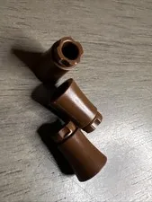 LEGO 2536 Brown Palm Tree Trunk Short Connector Axle Hole w/ 4 Prongs 3 Pieces