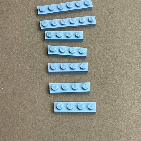 Lego 3666 & 3710 Light Blue Replacement Parts Pieces Lot of 7