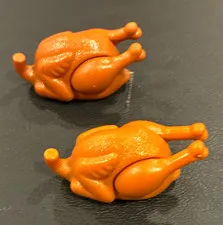 LEGO Brown Roast Turkey Food Pieces Thanksgiving Turkey Set Bulk Lot of 2