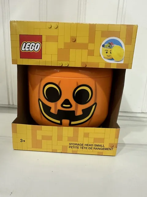 LEGO HALLOWEEN Orange Pumpkin Storage Head Small 7” NEW
