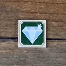 LEGO City White Tile 2x2 Blue Diamond Jewel on Dark Green Background 3068pb1323