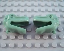 LEGO Lot of 2 Sand Green Dinosaur Animal Head Parts
