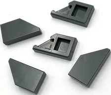 Lego 5 New Dark Bluish Gray Tiles Flat Smooth Modified 1 x 2 Wedge Left Parts