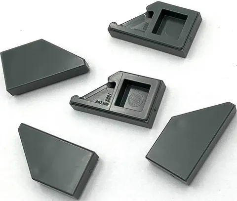 Lego 5 New Dark Bluish Gray Tiles Flat Smooth Modified 1 x 2 Wedge Left Parts