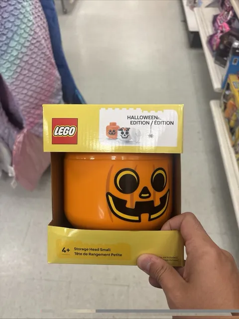 LEGO  Halloween Pumpkin Large Storage Head Container (NEW)