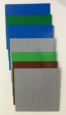 LEGO 32x32 Baseplate Lot of 7 Blue Green Gray Brown Genuine LEGO Base Plates