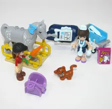 Lego Friends Gray White Spots Horse Saddle Reins Riding Helmet Pants Minifigures