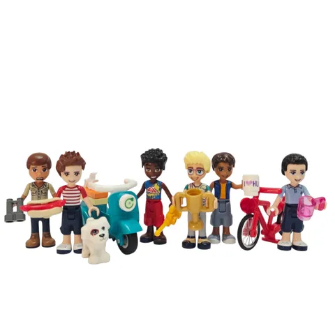 LEGO Friends 6 Boy Mini Dolls Male Figure Lot w/ Fun Accessories Authentic LEGO
