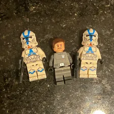 LEGO Star Wars Clone Trooper Minifigure Lot (3) w/ Officer, Blue & White