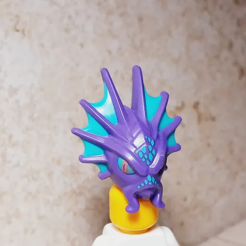 New LEGO Alien Head BIG MODIFIED Fins Atlantis Ghoul Purple Blue Scales COOL