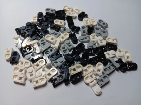 LEGO BULK LOT OF 90 1X1 ROUND PLATE WITH BAR HANDLE #26047 BLACK GRAY WHITE