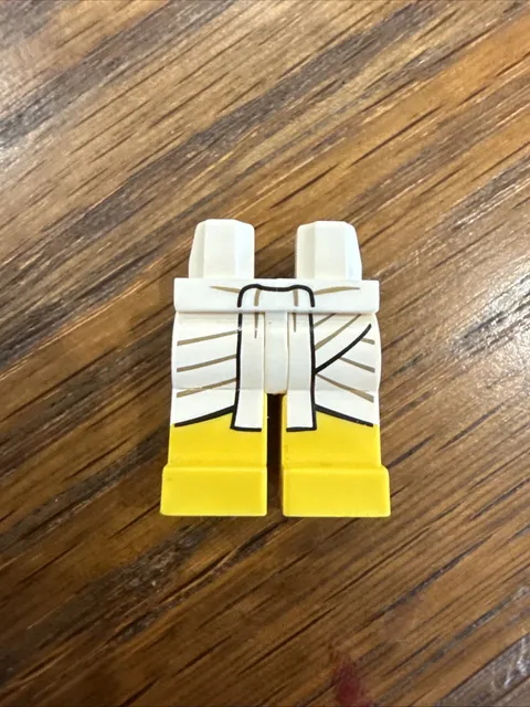 LEGO Minifigure Legs with White and Gold Egyptian Warrior Sash Robe