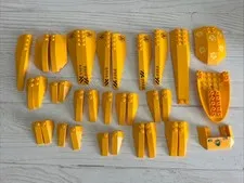 LEGO BRIGHT LIGHT ORANGE LOT 34 PC WEDGE LEFT RIGHT VARIETY BUILDING PIECES