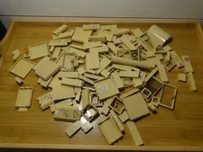 LEGO Tan Sand Walls Doors Windows Pillar Lot