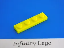 20 LEGO Neon Yellow Plate 1 x 4  (3710) - (20 Pieces)