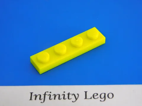 20 LEGO Neon Yellow Plate 1 x 4  (3710) - (20 Pieces)