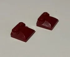 Lego (2) Dark Red Slope Curved 2 x 2 x 2/3 Two Studs Curved Slope Sides 47457
