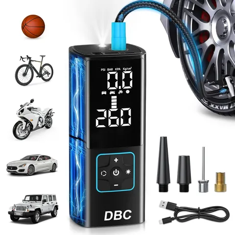 Dbc Tire Inflator Portable Air Compressor 3X Faster Cordless Bike Pump Portable