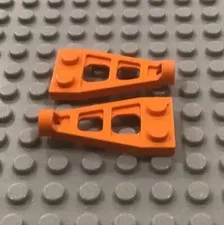 LEGO 2 Orange Plate, Modified 1 x 2 with Long Stud Holder (Space Wing). Set 6579