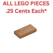 LEGO Tile 1x2 with Groove Medium Nougat 3069 - Genuine LEGO Parts Pieces Bulk