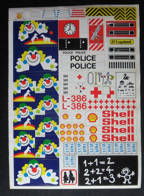 Vintage 1970/80'S Lego Classic Vintage Town Sticker Sheet Shell