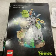 LEGO Shrek Donkey & Puss in Boots Building Set, 1,403 Pieces, Posable Figures,