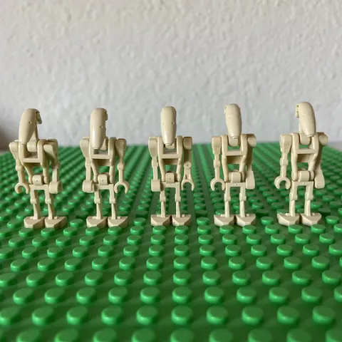 LEGO Star Wars B1 Battle Droid Minifigure Tan LOT of 5 Separatist Clone Wars NEW