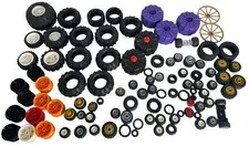 LEGO Wheel Tire Rims Lot 1 Pound And A Half Different Sizes Wheels Tires 1.5