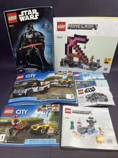Lot of 8 Vintage and Modern LEGO Manuals Star Wars, Minecraft, Condition As Is