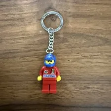 Lego System Race Car Driver Keychain Minifigure