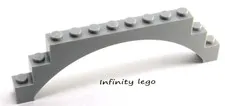 2 LEGO Light Bluish Grey Arch 1 x 12 x 3 with Raised Arch (30938)  2 Pieces