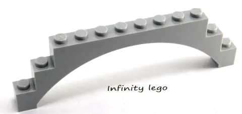 2 LEGO Light Bluish Grey Arch 1 x 12 x 3 with Raised Arch (30938)  2 Pieces
