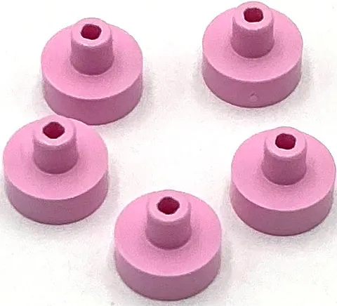 Lego 5 New Bright Pink Tiles Round 1 x 1 with Bar and Small Pin Hole Parts