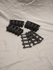 LEGO Gray Train Tracks Curves Straights Connector Bricks Set Of 16 (LOT 001)