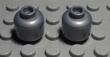 Lego Brick Head 1.5x1.5 Round Matte Silver 2 Pieces