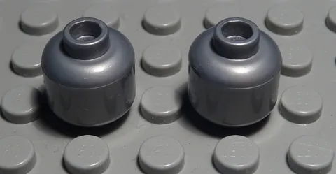 Lego Brick Head 1.5x1.5 Round Matte Silver 2 Pieces