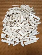 300pcs LEGO Small White Bulk Lot Random Bricks Plates Finishing Detail Tiles