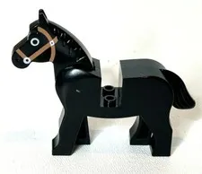 Lego Minifigure Horse Black With Brown 