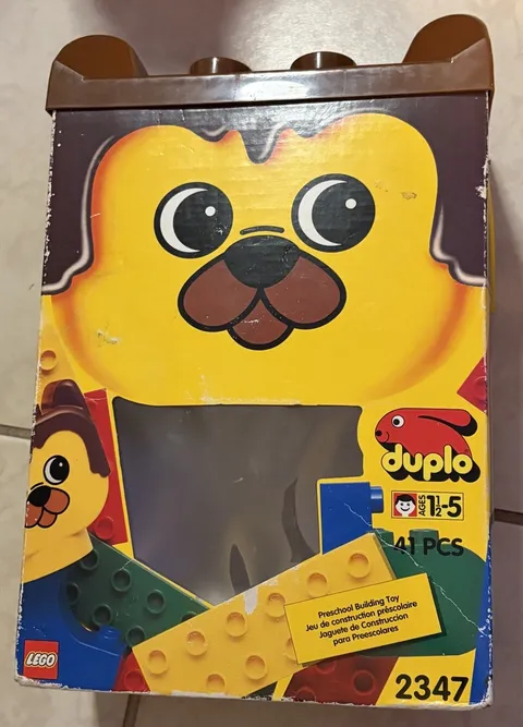 Vintage LEGO Duplo Barnaby Bear's Box/ Random Lego Duplo Blocks (with Barnaby)