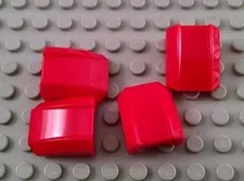 LEGO Lot of 4 Red 2x2 Curved Smooth Engine Brick Pieces