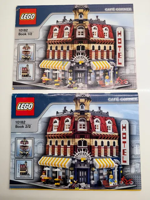 LEGO Café Corner 10182 Instruction Manuals Complete Set Books 1 & 2 Original