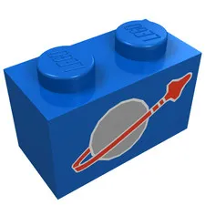 LEGO® Part 3004p90 - Brick 1 x 2 with Classic Space Logo Pattern