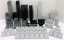 LEGO DUPLO Castle Bulk Bricks Lot Gray Black Bricks Blocks Parts Pieces 120pc