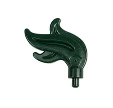 LEGO Dark Green Minifigure Headgear Plume Feather Triple Compact / Flame / Water