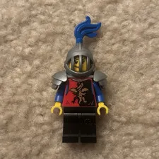 Lego Dragon Knight - Female, Black Legs, Flat Silver Helmet and Armor