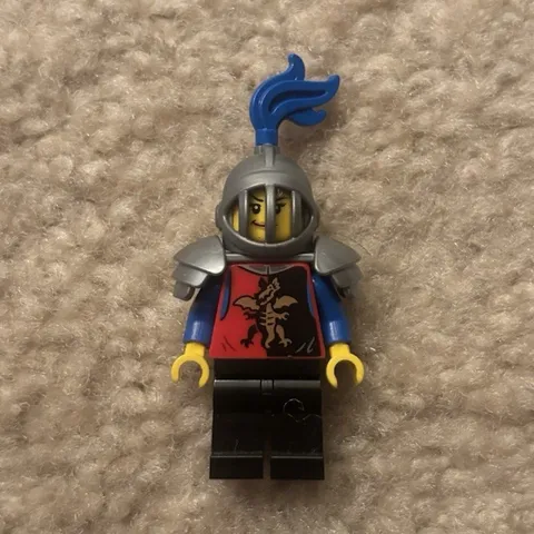 Lego Dragon Knight - Female, Black Legs, Flat Silver Helmet and Armor